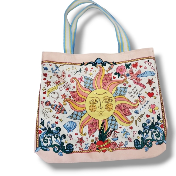 Brighton Colorful Siren's Song Canvas Mermaid Artistic Tote Bag - Picture 4 of 13